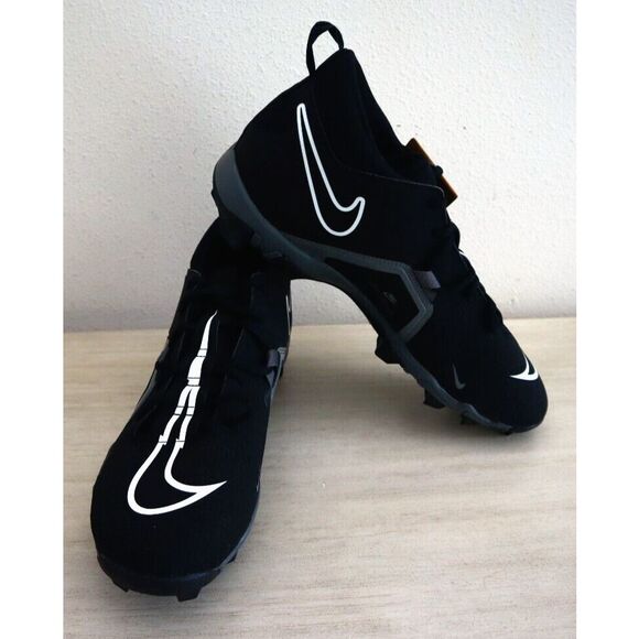 Nike CV0584-010 Men Sz 10W Black/White Alpha Menace 3 Shark Football Cleats - Picture 1 of 9